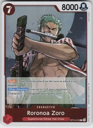 Roronoa Zoro OP14-015 Rare Foil The Azure Sea's Seven One Piece TCG
