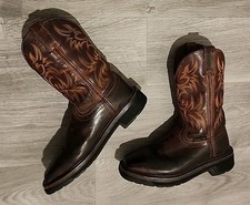 Justin Stampede Driller Steel Toe Western Work Boots Square Toe Men's 6 B