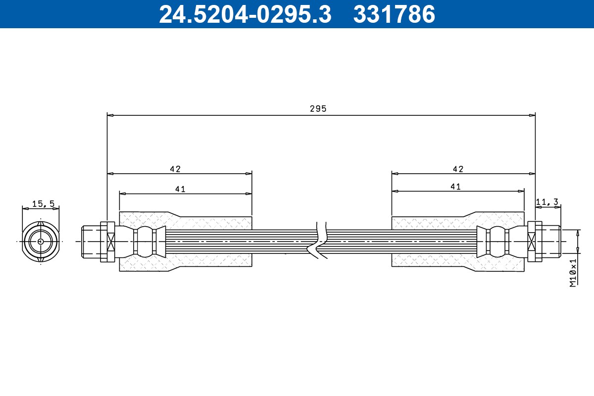 Fits ATE 24.5204-0295.3 BRAKE HOSE. ELAST.