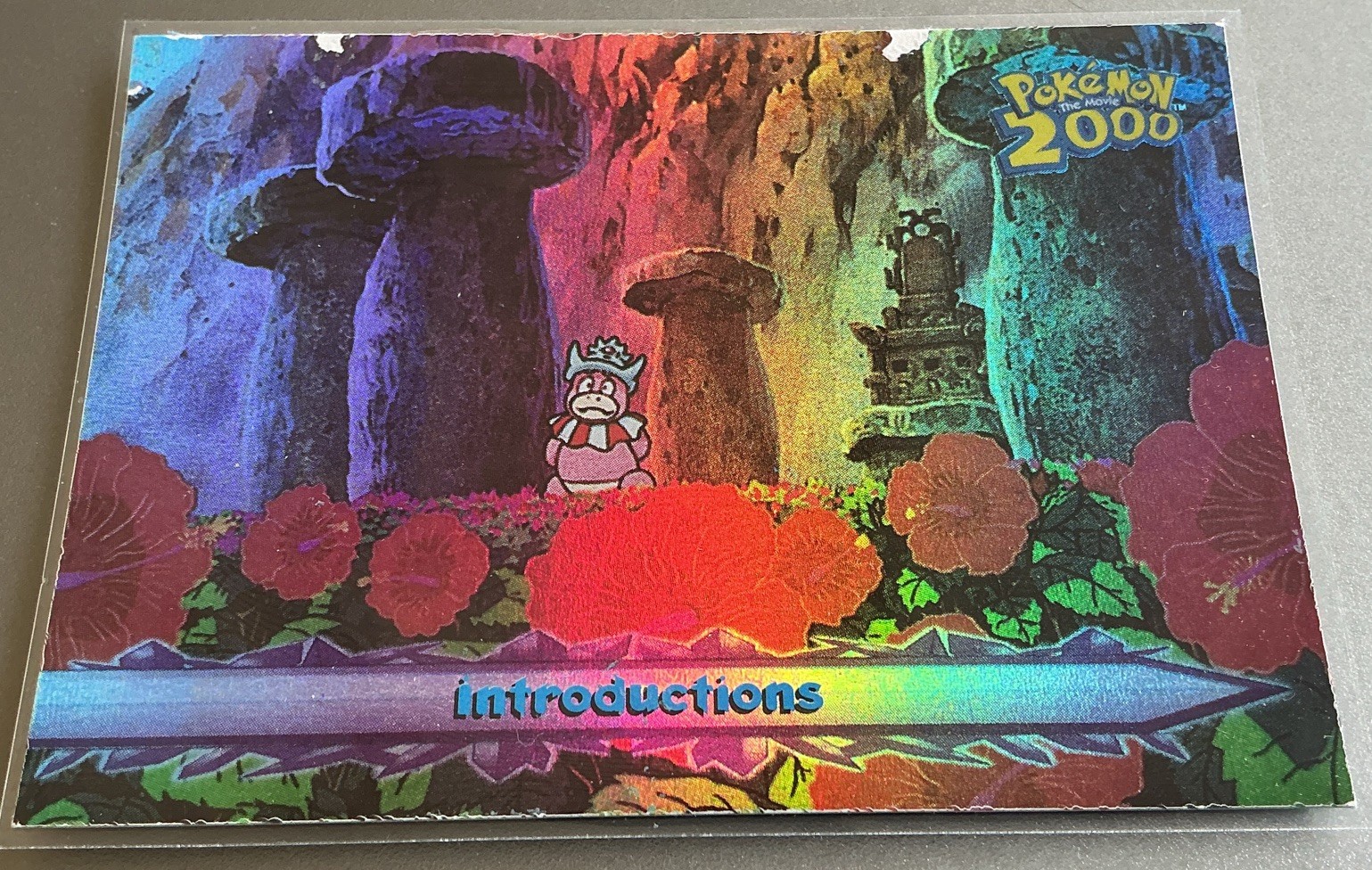 Topps Pokemon the Movie 2000 #13 Introduction Foil VHTF Blue Topps Logo *Flawed
