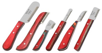 Brutul Bee Dog Grooming Coat Stripping Knife Stripper Trimmer Tool Wooded Han...