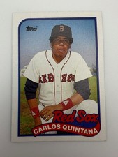 #704 Carlos Quintana [Rookie] Red Sox 1989 Topps Baseball Card NM. rookie card picture