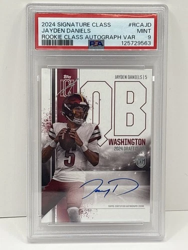 Jayden Daniels 2024 Rookie Auto PSA 9 Signature Class Variation NFL