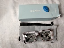 Iboann Sunglasses Womens Marble Pattern Large Frame Glasses Oversized