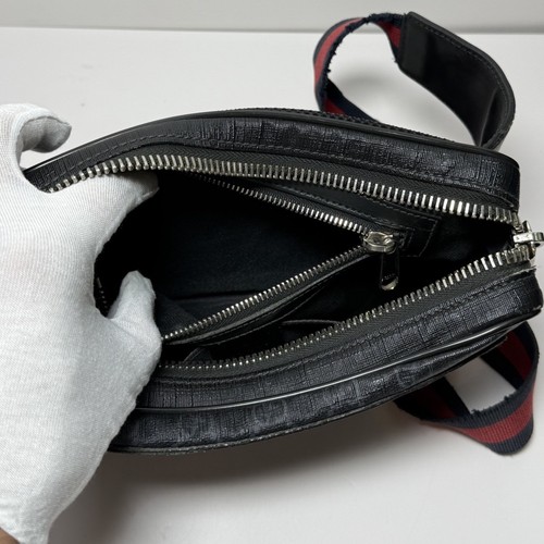 GUCCI GG Supreme belt Waist Body bag Fanny Pack 474293 canvas Black cross body - Picture 18 of 18