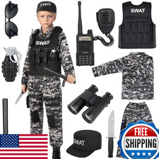 Luucio Kids SWAT Police Costume Boys Fun Dress Up, Vest  Accessories