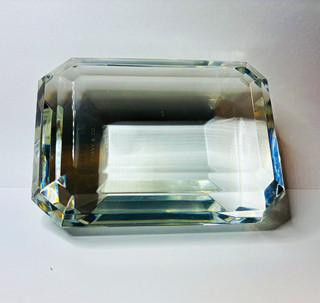 Tiffany & Co. Clear Faceted Crystal Paperweight Cut Glass Style