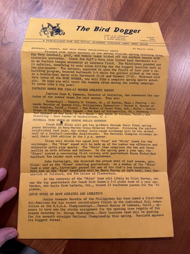 FREE SHIP! 1966 The Bird Dogger Naval Academy Athletic Assn. Newsletter