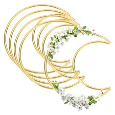 5 Pcs Dream Catcher Rings, 4 Inch Moon Wreath Macrame Hoop Catcher Ring, Gold