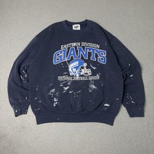 Vintage New York Giants Sweatshirt Mens Large Blue Lee Sport Nutmeg Distressed L