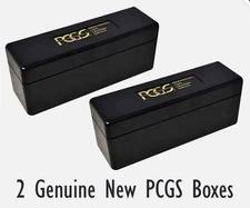 2 Genuine PCGS Slab Box For 20 Certified Graded Coins Storage Black Official