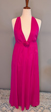 NWT J Crew Women Rosette Plunge Pink Maxi Dress M