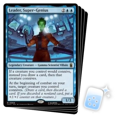 PRESALE LEADER, SUPER-GENIUS X4 Marvel Super Heroes MSH Magic MTG MINT CARD