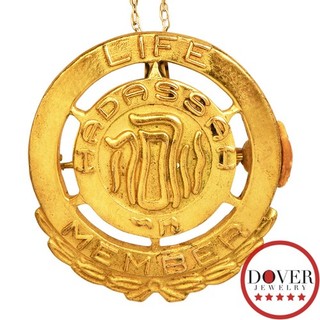 Estate 10K Yellow Gold Hadassah Life Memember Pin Pendant 3.1 Grams NR