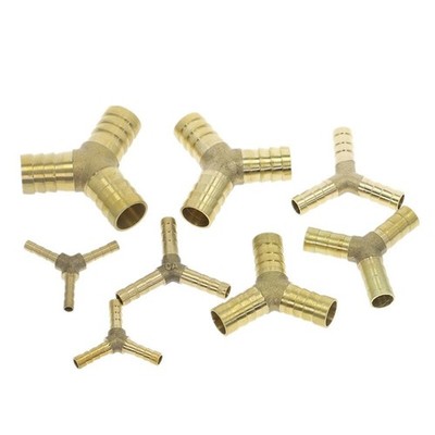 1pc Pneumatic Brass Pipe Fitting Y Shape 3 Way Hose Barb Connector Joint Coupler