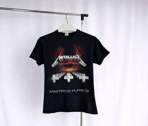 Metallica Master Of Puppets Graphic Band Tee Black Vintage Style Rock Shirt