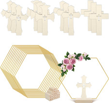 24 Pcs Baptism Centerpiece Decoration for Tables First Communion 12 Standing Woo