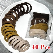 40 PCS Elastic Hair Ties Ponytail Holder Rubber Bands Scrunchies Hair Bands Set