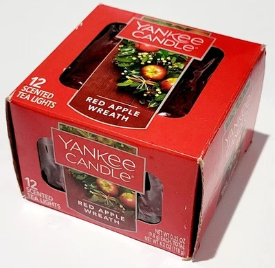 Yankee Candle Red Apple Wreath Box of Tealights (11 in Box) NEW - Image 1 of 4