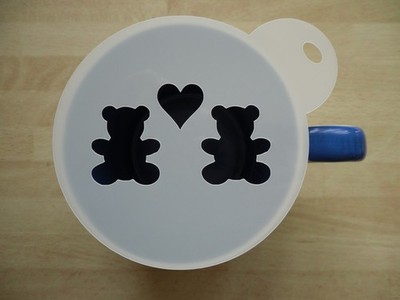Teddybären mit Herz Kaffee, Kuchen, Schminken und Bastelschablone