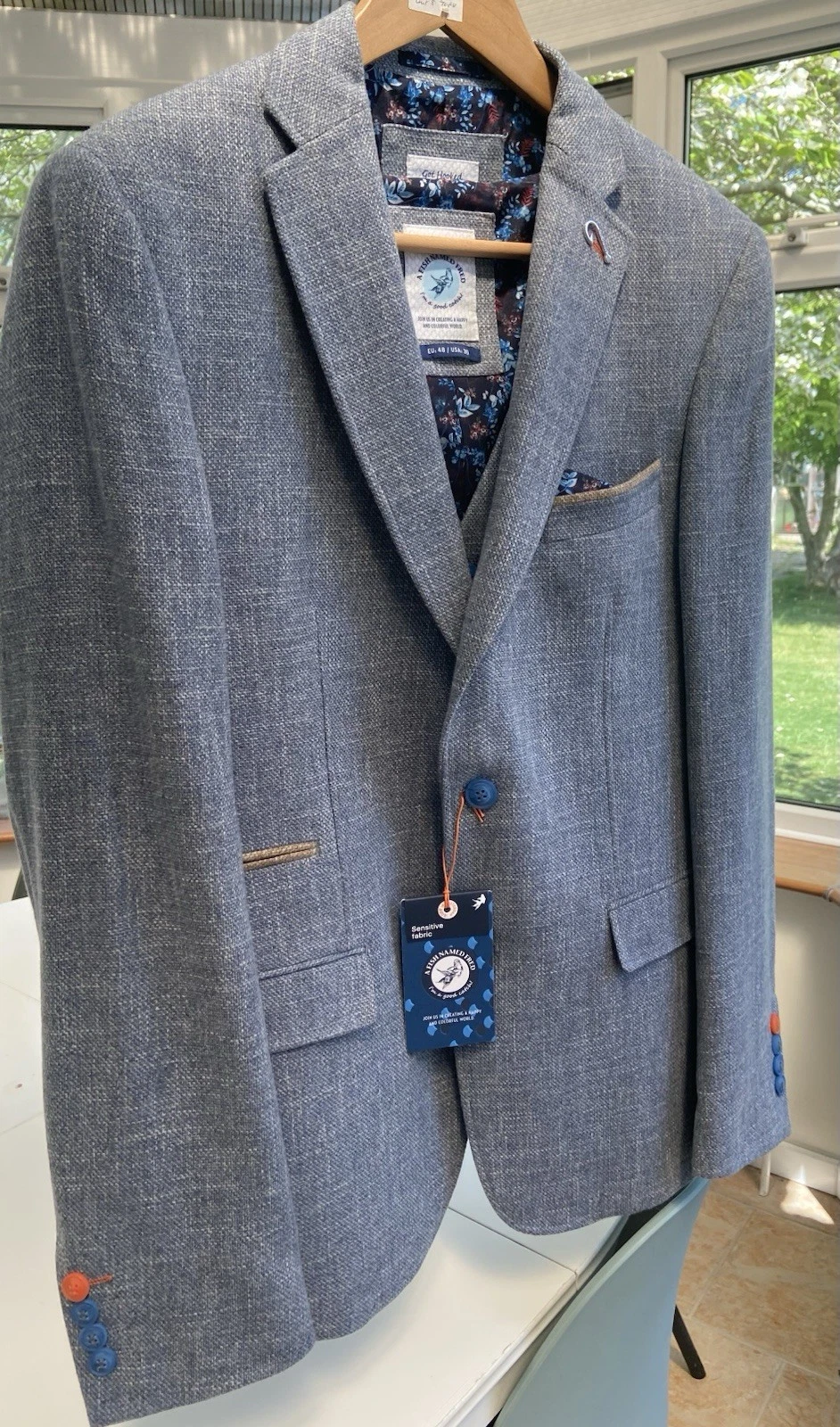 A Fish Named Fred (NEW) Blazer & Waistcoat Blue S / EU48 / P-P21” /US38”