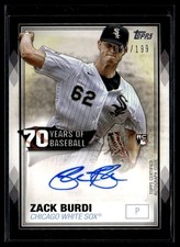 2021 Topps 70 Years of Baseball Autographs Black Zack Burdi RC Auto 099/199