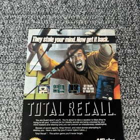 Vintage 1990 Total Recall NES Nintendo Print Ad Arnold Schwarzenegger Video Game