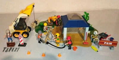 LOT PLAYMOBIL GROS CHANTIER- ENGIN- ACCESSOIRES - Photo 1/4