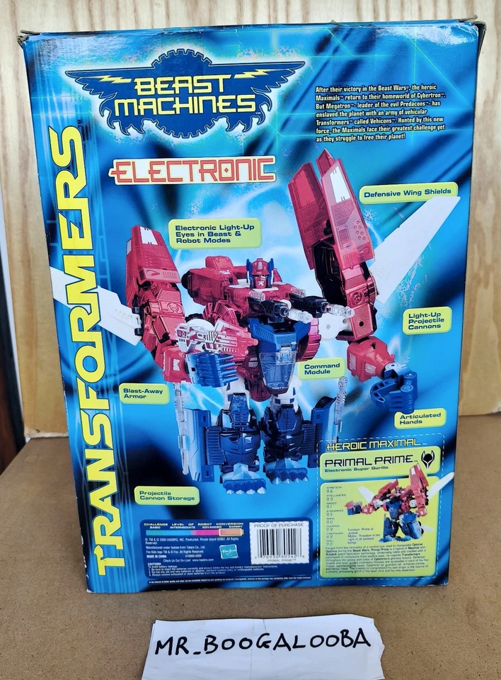 Transformers 2000 Beast Machines Primal Prime Beast Wars Transmetal MIB RARE - Immagine 3 di 4