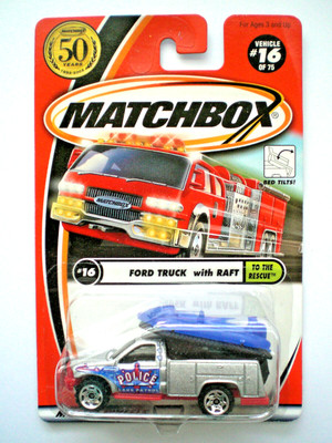 MATCHBOX * USA* 50th* # 16* FORD TRUCK w. RAFT* 50 LOGO AUF MODELL* 2001* IN OVP