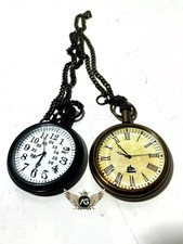 Lot of 2 Watch vintage elgin pocket Collectible Antique Brass Pocket Watch GIFT