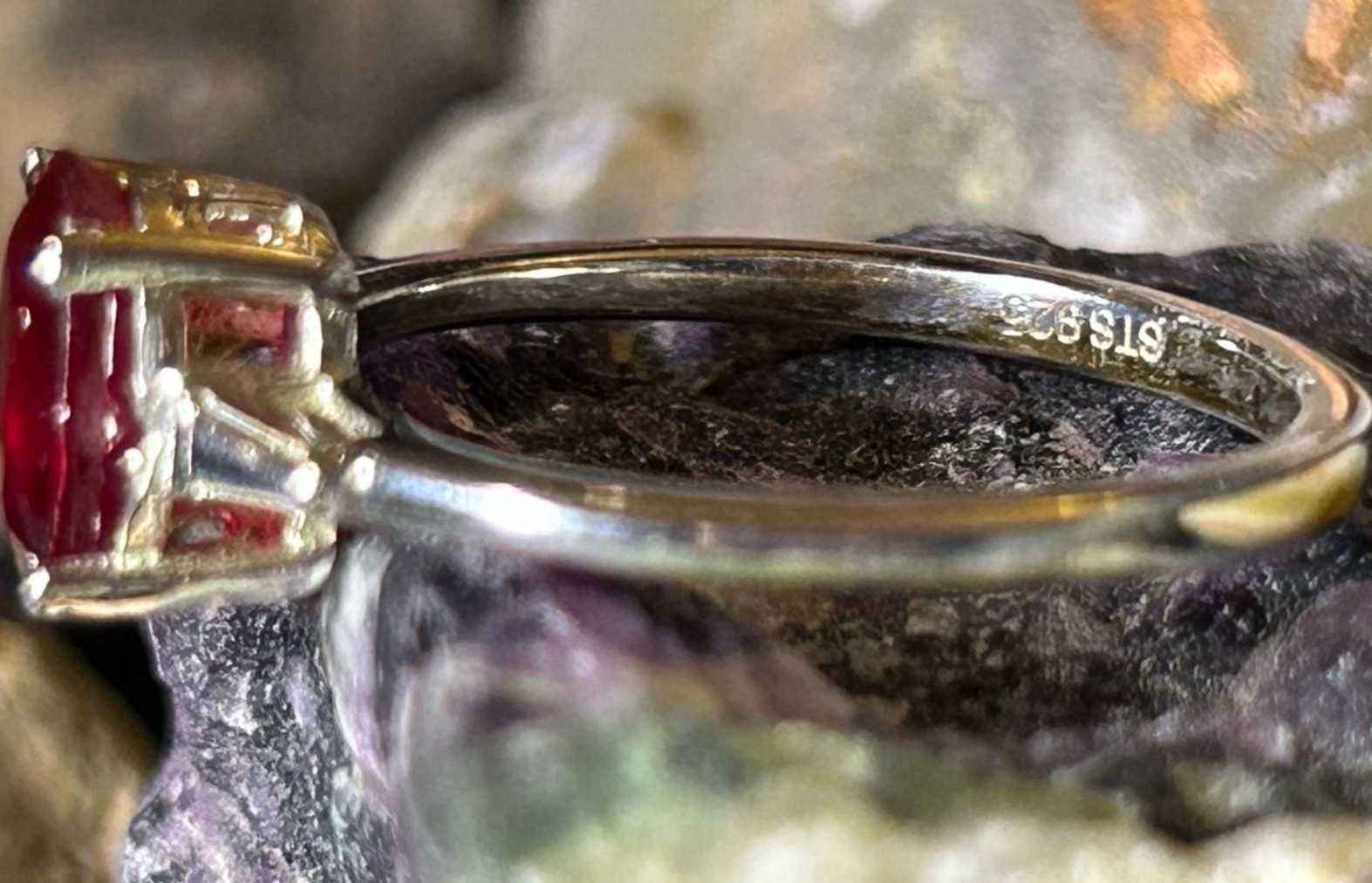 STS CHUCK CLEMENCY Sterling Silver & Ruby Solitai… - image 3