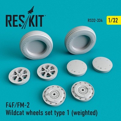 ResKit RS32-0334 1:32 Grumman F-4F/General-Motors FM-2 Wildcat Laufradsatz Typ 1