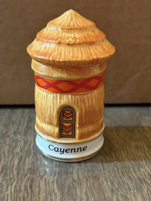 #ad #ad Danbury Mint Spices of the World Spice Jar CAYENNE African Hut Clean No Chips $33.99