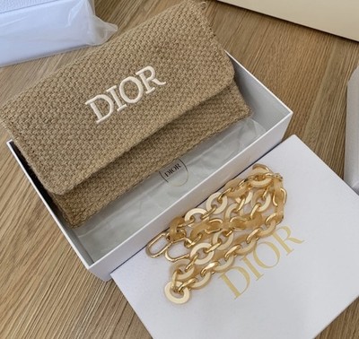 Dior Beauty Tasche Pochette Rafia Jute Natur Damen Hand Trousse GWP Gift NEU