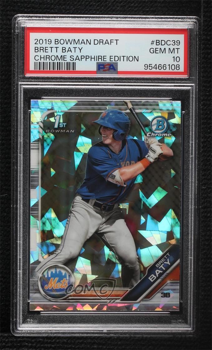 2019 Bowman Chrome Draft Sapphire Edition Brett Baty #BDC-39 PSA 10 GEM MT g6p