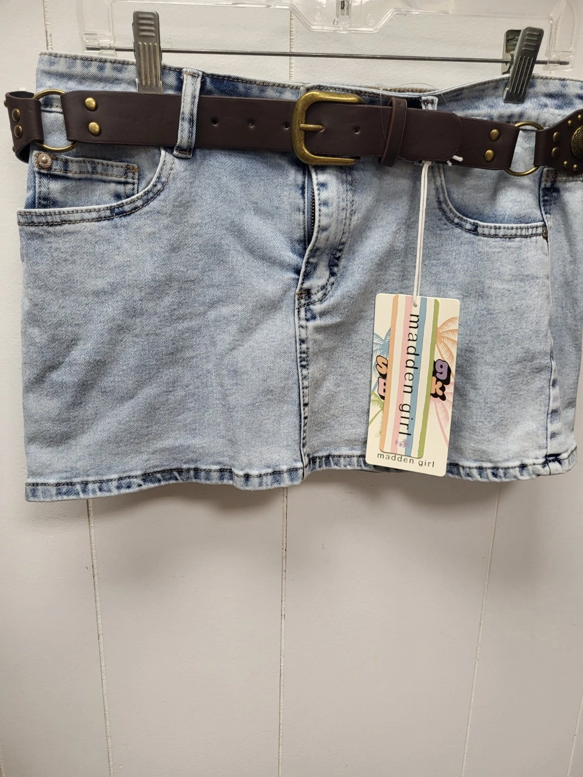 Nwt, Madden Girl Country Belted Denim Mini Skirt, Size Medium
Opens in a new window or tab