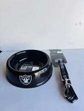 Las Vegas Raiders NFL Dog Bowl Leash Set
