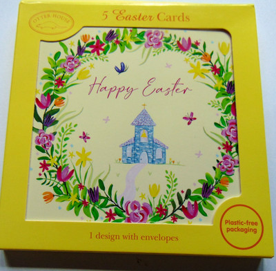 Ostern....Multipack mit 5 leeren Ostergrußkarten...5 Karten & Umschläge