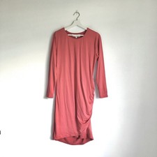 Socialite Curve Salmon Pink Ruched Bodycon Long Sleeve Midi Dress Size 1X NWT