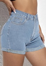 SHEIN Denim Shorts in Blue SMALL