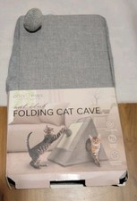 Folding Cat Cave House Triangle shape angled scratch surface Portable 20x16x10