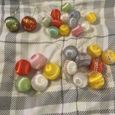 Vintage Silk Ball Ornament Set Of 27 Christmas Tree different sizes and colors 
