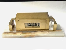 1930'/40's Lawson Time Co. Art Deco Electric Digital Cyclometer Table Clock