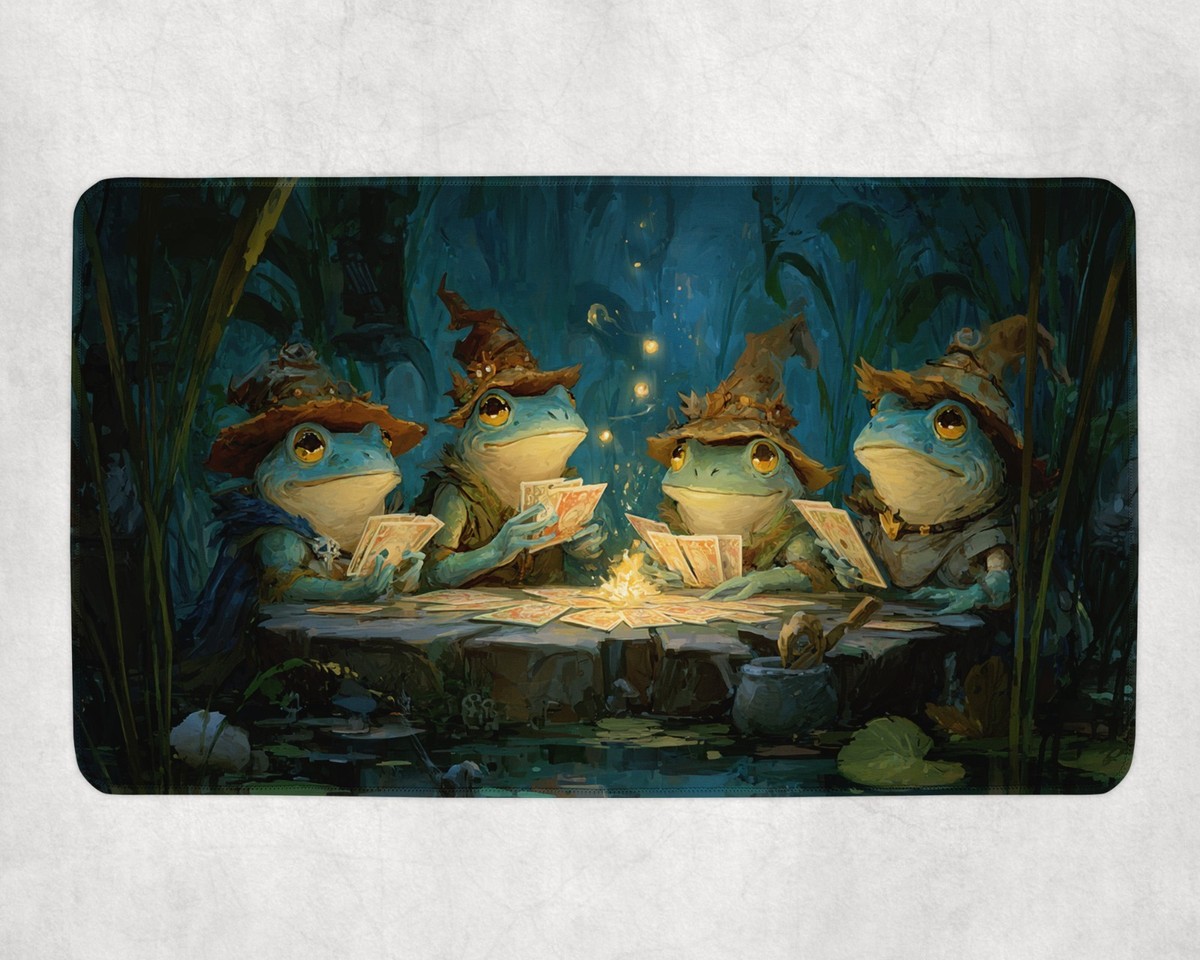 MTG Playmat | Wizard Frogs Playing Cards Themed Playmat