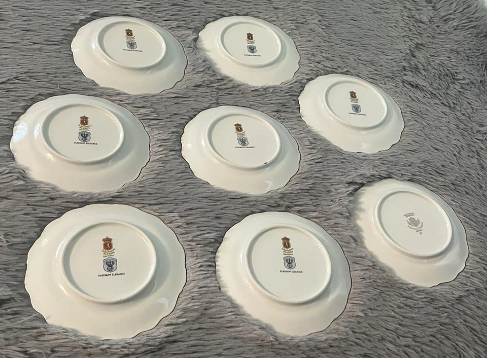 Schumann Arzberg Platinum Elegance Germany Porcelain Bread Plates Set of 8 - Image 3 of 4