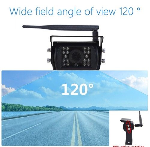 Wireless Backup Camera System 7'' Rear View Monitor For Truck RV Trailer Van Bus - Picture 8 of 25