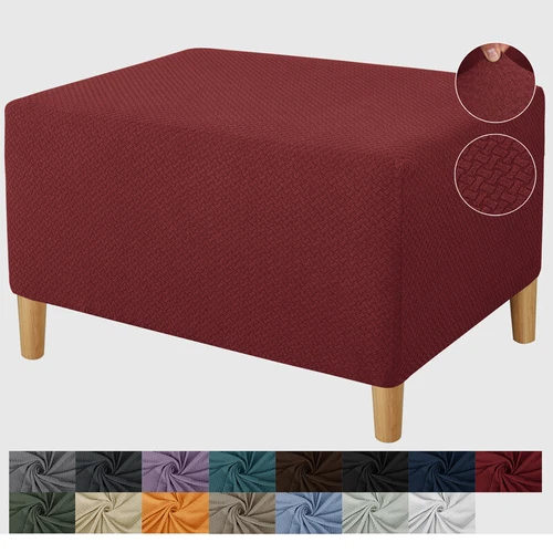 Fußhocker Stretch Bezug Hocker Ottomane Aufbewahrung Sofa Schonbezug Rechteck Schutz - Bild 20 von 40