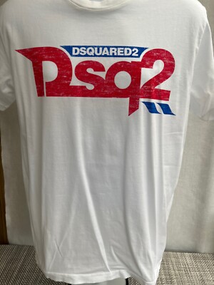 New Men's Dsquared2 White Tee Shirt