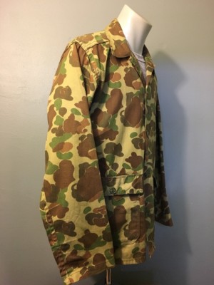 Vtg 50s 60s Camo Pattern Shirt Jacket Mens M-L Hunting Military